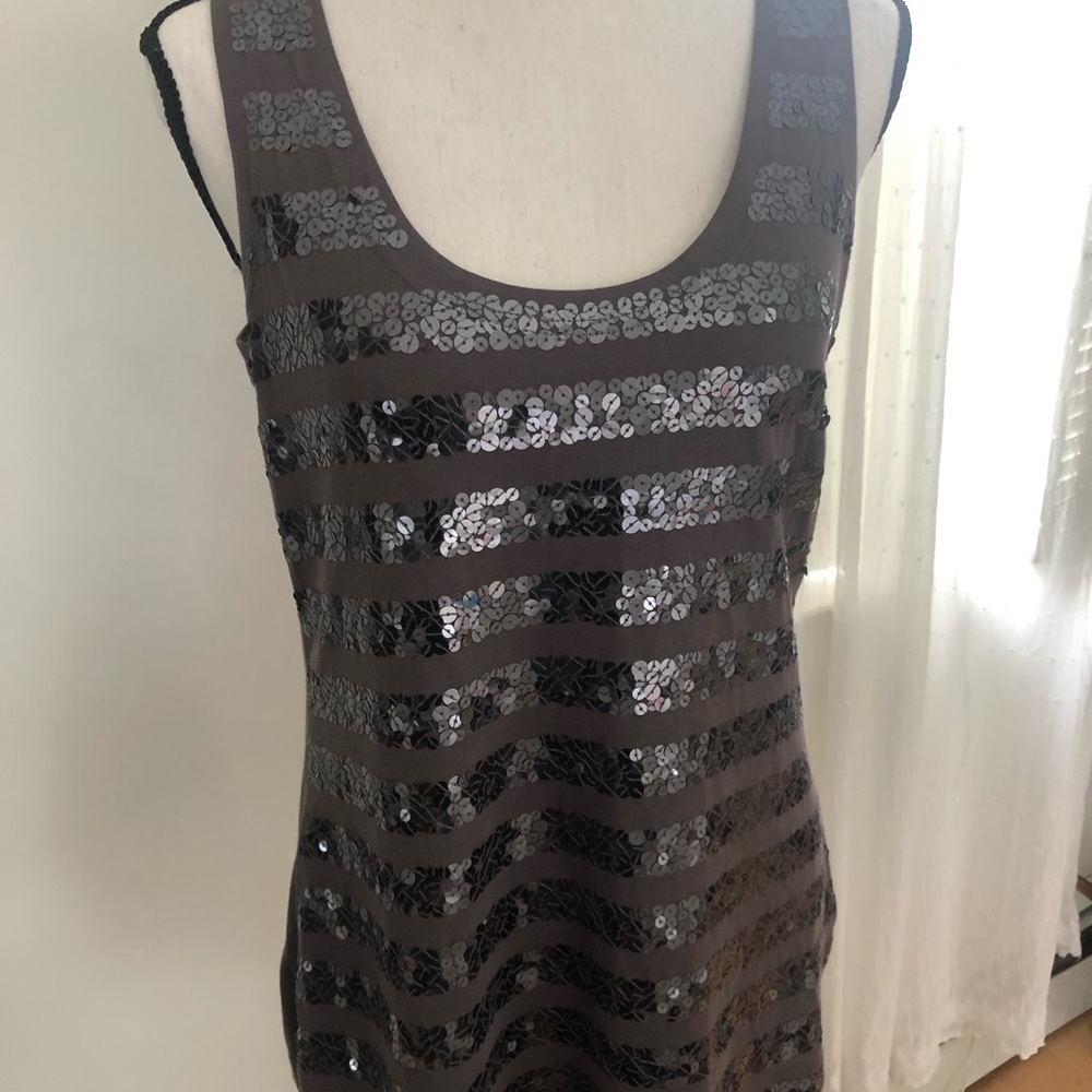 Garnet Hill sequins tank. Size S